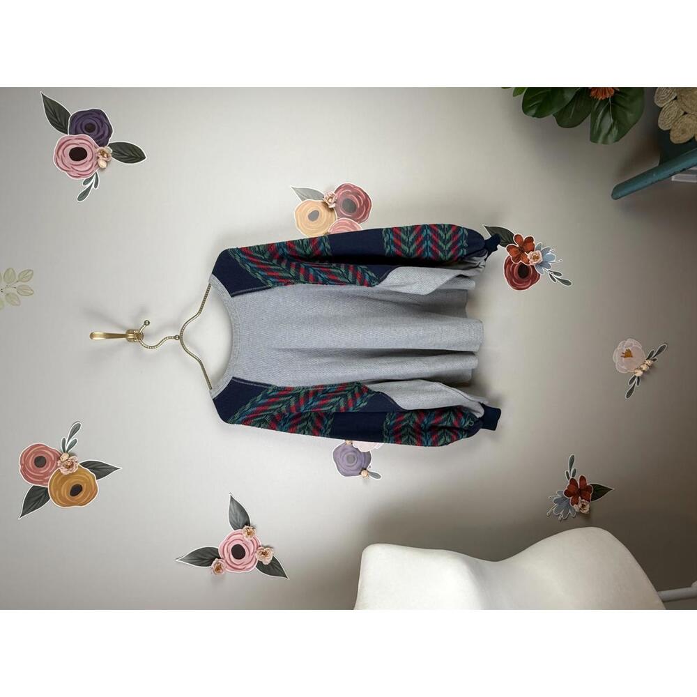 We The Free Rainbow Dream Bohemian Gray Oversized Thermal Sweatshirt - Size - XS - Picture 5 of 6